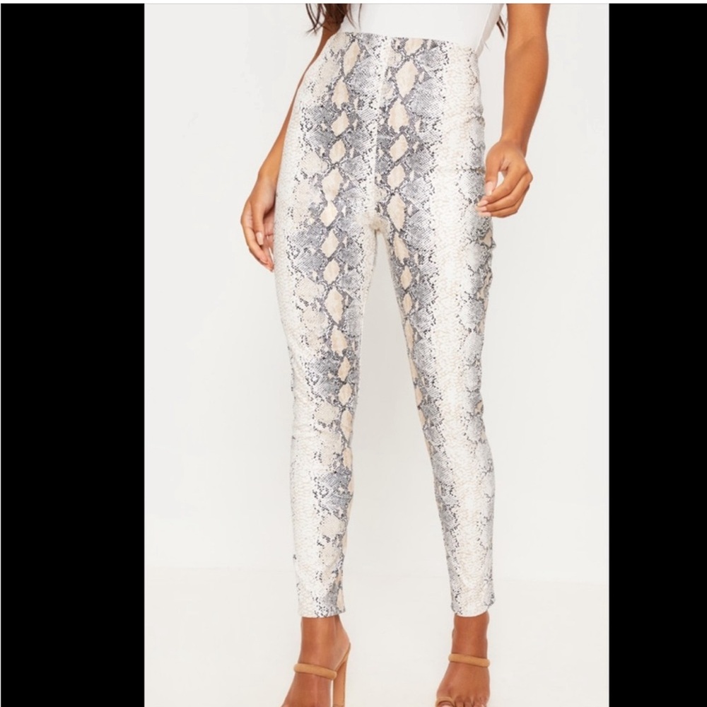 NWT Philosophy Faux Leather Snakeskin Leggings ~ Small